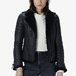 Wilsons Leather Shearling Style Women Jacket