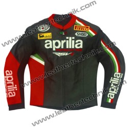 Aprilia Max Biaggi Leather Motorcycle Jacket