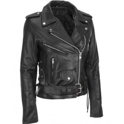 Women Leather Motorcycle Jacket 