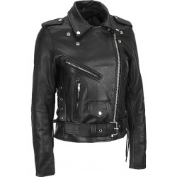 Women Leather Motorcycle Jacket 