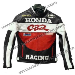 Honda Red CBR Leather Motorcycle Jacket