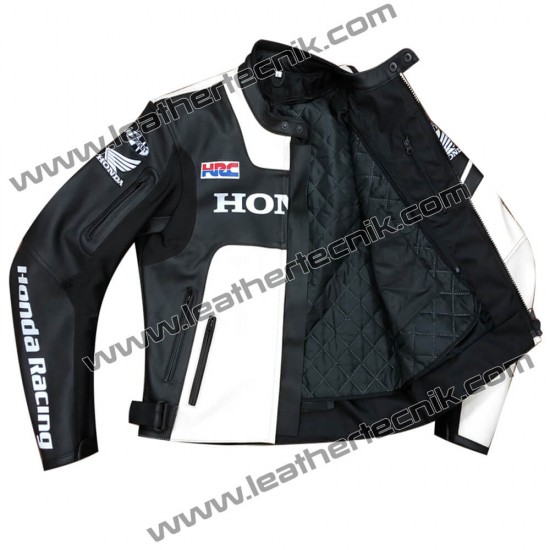 Marc Márquez CBR White Leather Motorcycle Jacket