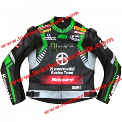 Leon Haslam Kawasaki Monster Leather Motorcycle Jacket 