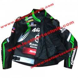 Tom Sykes Kawasaki Ninja Leather Motorcycle Racing Jacket
