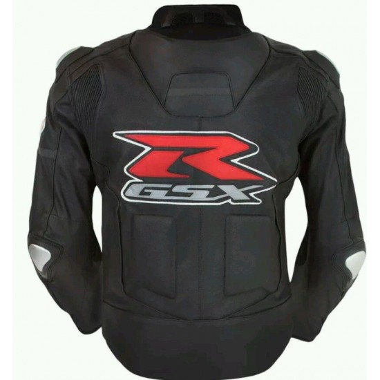 Suzuki GSXR Leather Motorcycle Biker Jacket