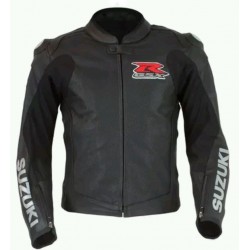 Black Suzuki Gsxr Leather Motorcycle Racing Suit
