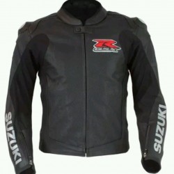 Suzuki GSXR Leather Motorcycle Biker Jacket