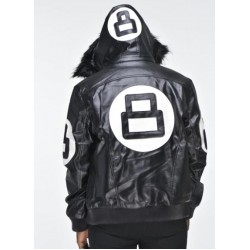 Seinfeld David Puddy’s 8 Ball Black Jacket - Michael Hoban 8 Bomber Real Leather Jacket