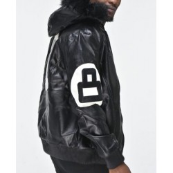 Seinfeld David Puddy’s 8 Ball Black Jacket - Michael Hoban 8 Bomber Real Leather Jacket