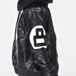Seinfeld David Puddy’s 8 Ball Black Jacket - Michael Hoban 8 Bomber Real Leather Jacket
