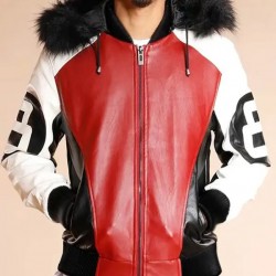 Seinfeld David Puddy’s 8 Ball RED Jacket - Michael Hoban 8 Bomber Real Leather Jacket