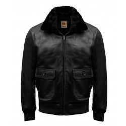 Mens Bomber Navy G 1 Flight Black Men WWll  Aviator Leather Jacket