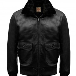 Mens Bomber Navy G 1 Flight Black Men WWll  Aviator Leather Jacket