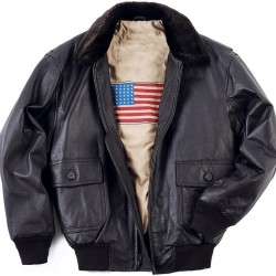 Mens Bomber Navy G 1 Flight Black Men WWll  Aviator Leather Jacket