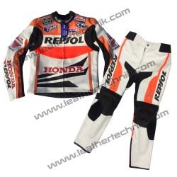 Honda Repsol Two Piece Leather Motorcycle Racing Suit