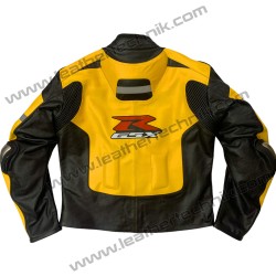 Yellow Suzuki Gsxr Leather Motorbike Racing Suit