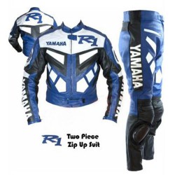 Yamaha R1 Two Piece Leather Motorcycle Suit