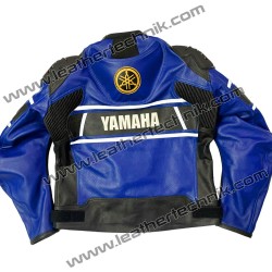 Blue Yamaha Leather Motorcycle Jacket 60th Anniversary