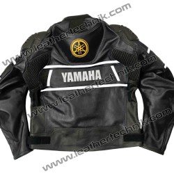 Black Yamaha Leather Motorcycle Racing Jacket 60th Anniversary