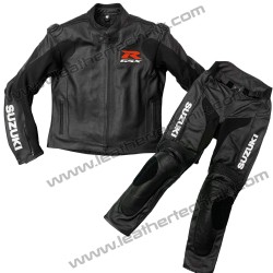 Black Suzuki Gsxr Leather Motorcycle Racing Suit